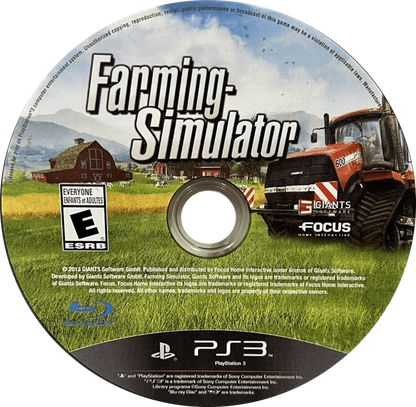 Farming Simulator disc cover art for PlayStation 3 (PS3) farming video game