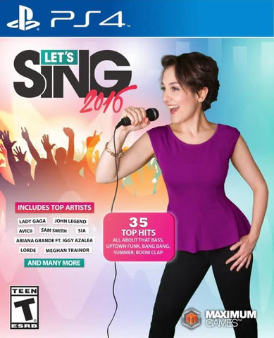 Let's Sing 2016 cover art for PlayStation 4 (PS4) video game