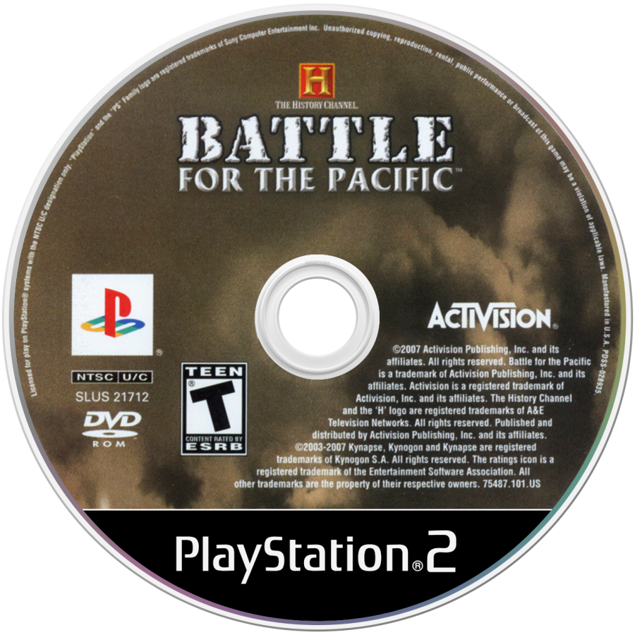 The History Channel: Battle for the Pacific disc art for Playstation 2 (PS2) video game