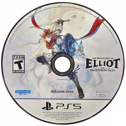 The Adventures of Elliot The Millennium Tales PlayStation 5 PS5 for action role playing video game fans featuring fantasy adventure exploration real time combat magical abilities colorful environments character progression challenging enemies quests and immersive story driven gameplay collectible gaming appeal game disc