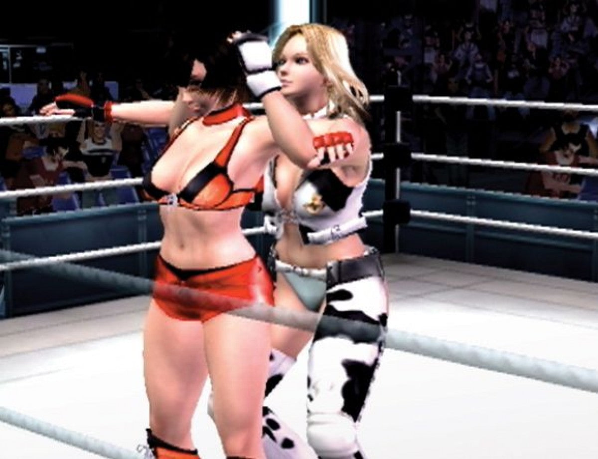 Rumble Roses – PlayStation 2 (PS2) video game gameplay, all female wrestling fighting game.