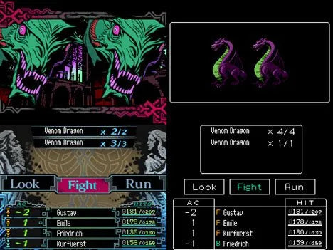 The Dark Spire game for the Nintendo DS featuring first person dungeon crawling RPG gameplay with classic grid based exploration party management and challenging turn based combat in a dark fantasy setting gameplay