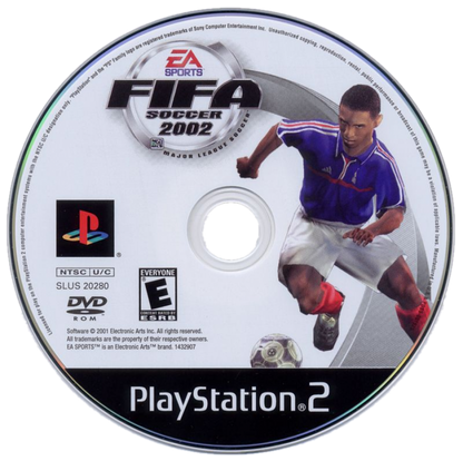 FIFA Soccer 2002 retro PlayStation 2 video game FIFA Soccer football sports simulation realistic gameplay multiplayer tournament mode console title PlayStation 2 release disc