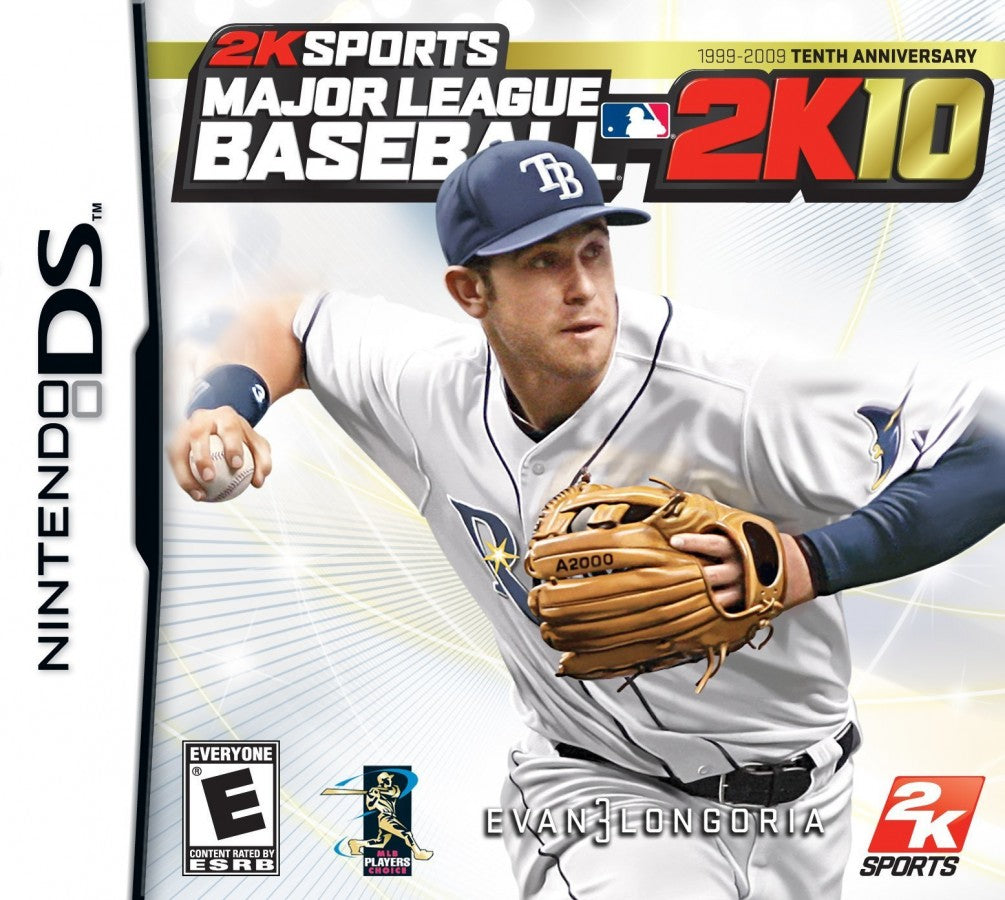 Major League Baseball 2K10 Nintendo DS for retro video game enthusiasts featuring baseball sports gameplay season mode batting pitching fielding mechanics team management features portable handheld controls and collectible gaming appeal front cover 