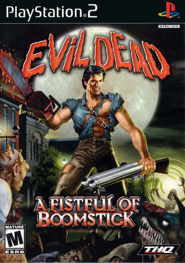 Evil Dead Fistful of Boomstick PlayStation 2 PS2 retro video game action adventure cover art (2003)