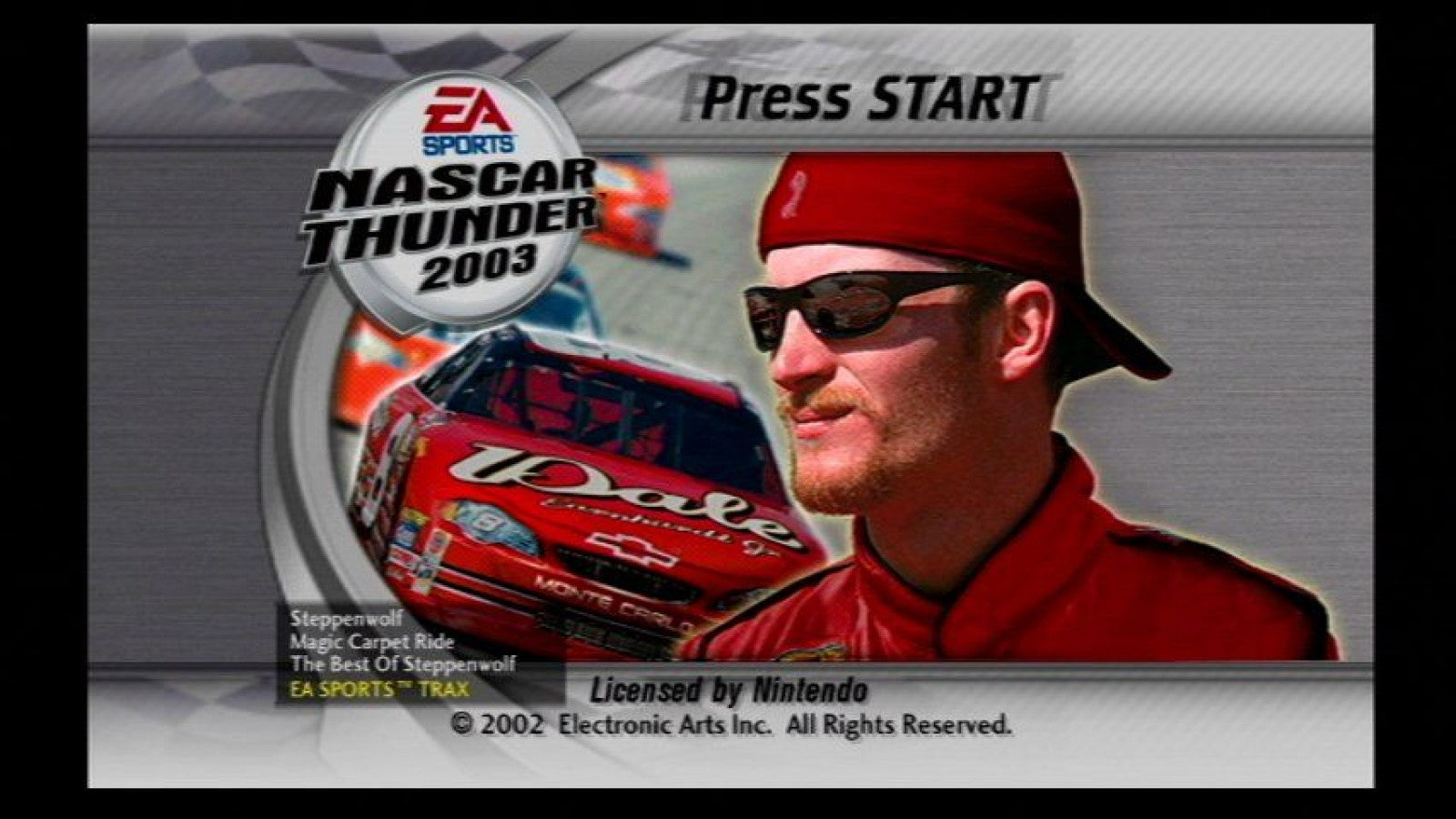 NASCAR Thunder 2003 start screen for GameCube (GC) sports racing video game