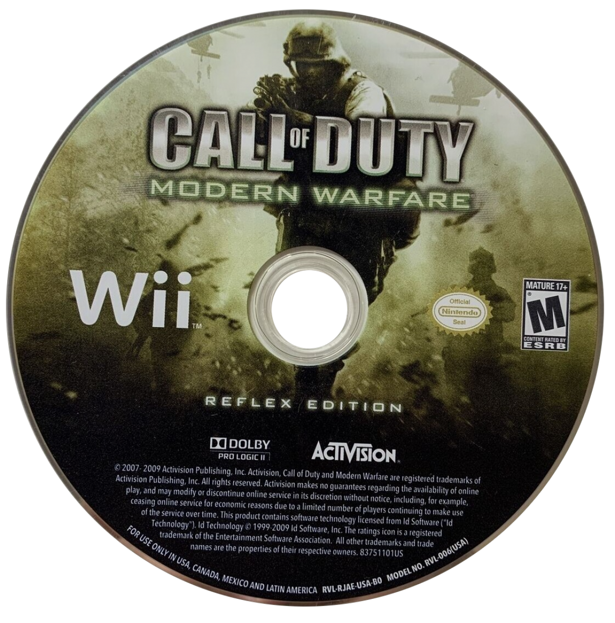 Call of Duty Modern Warfare Reflex Edition Wii game featuring intense first-person shooter action, motion-controlled gameplay, and cinematic modern military combat disc