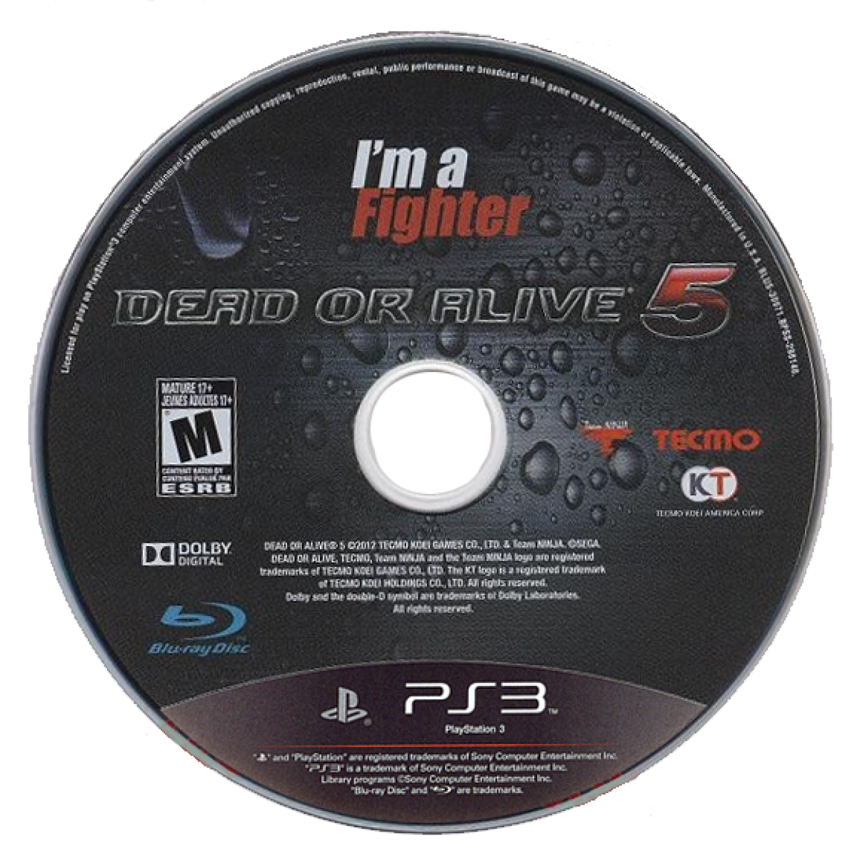 Dead or Alive 5 disc art for PlayStation 3 (PS3) video game