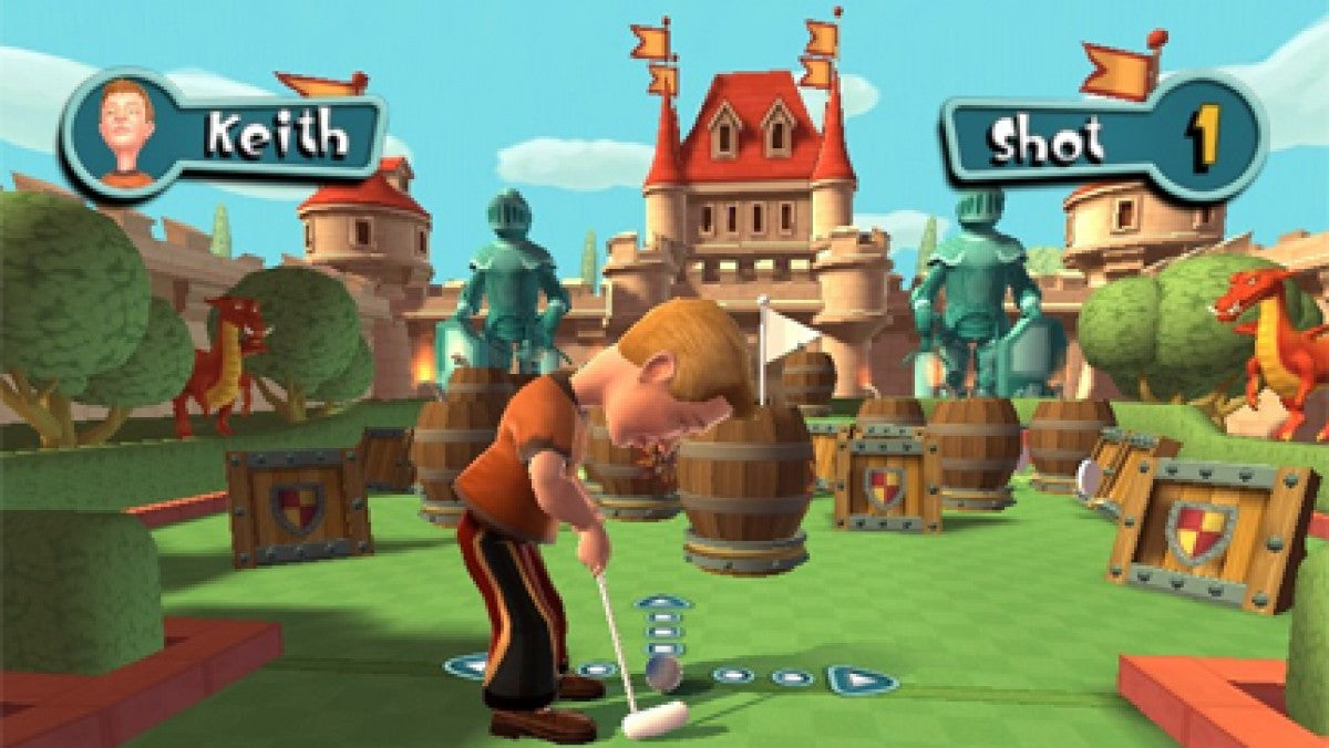 Carnival Games Mini Golf Nintendo Wii video game, motion-controlled sports mini-games, family-friendly party gameplay, Wii console title gameplay screenshot
