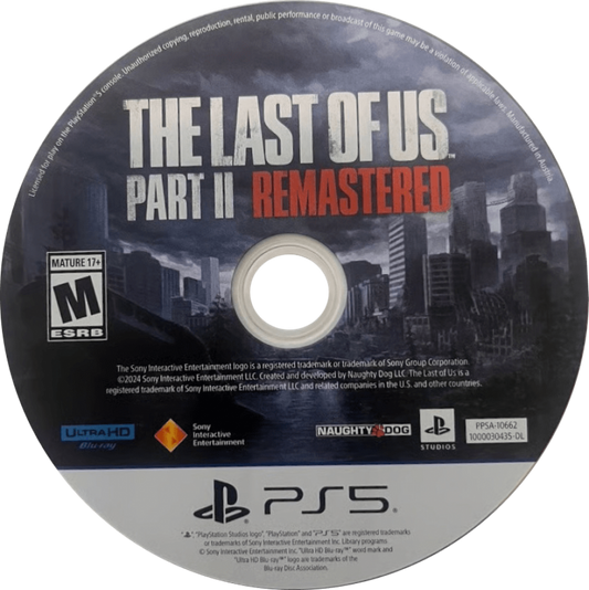 The Last of Us Part II [Remastered] disc for PlayStation 5 (PS5) action adventure video game