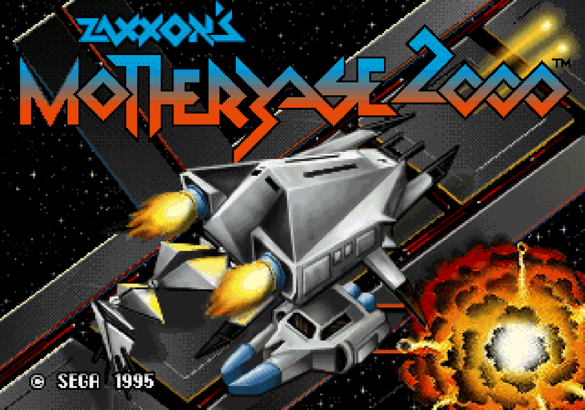 Zaxxon Motherbase 2000 Sega 32X retro video game shoot em up title screen (1995)