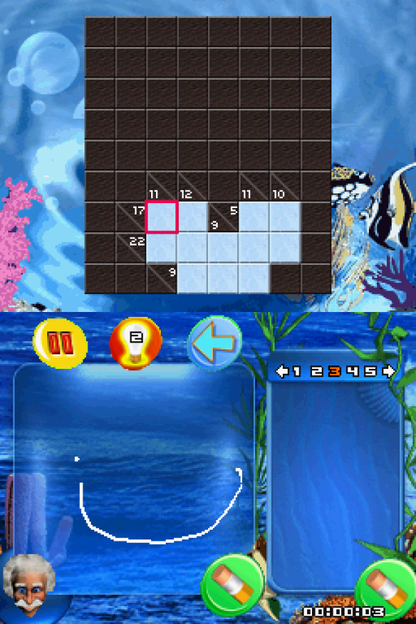 Professor Brainium's Games gameplay for Nintendo DS (DS) educational puzzle mini-game collection video game