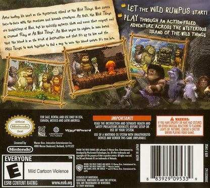 Where the Wild Things Are back of case for Nintendo DS (DS) action adventure video game