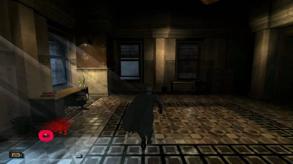 Batman Begins GameCube GC video game, action stealth adventure, superhero gameplay, movie tie-in, combat and stealth mechanics, Nintendo GameCube title gameplay screenshot