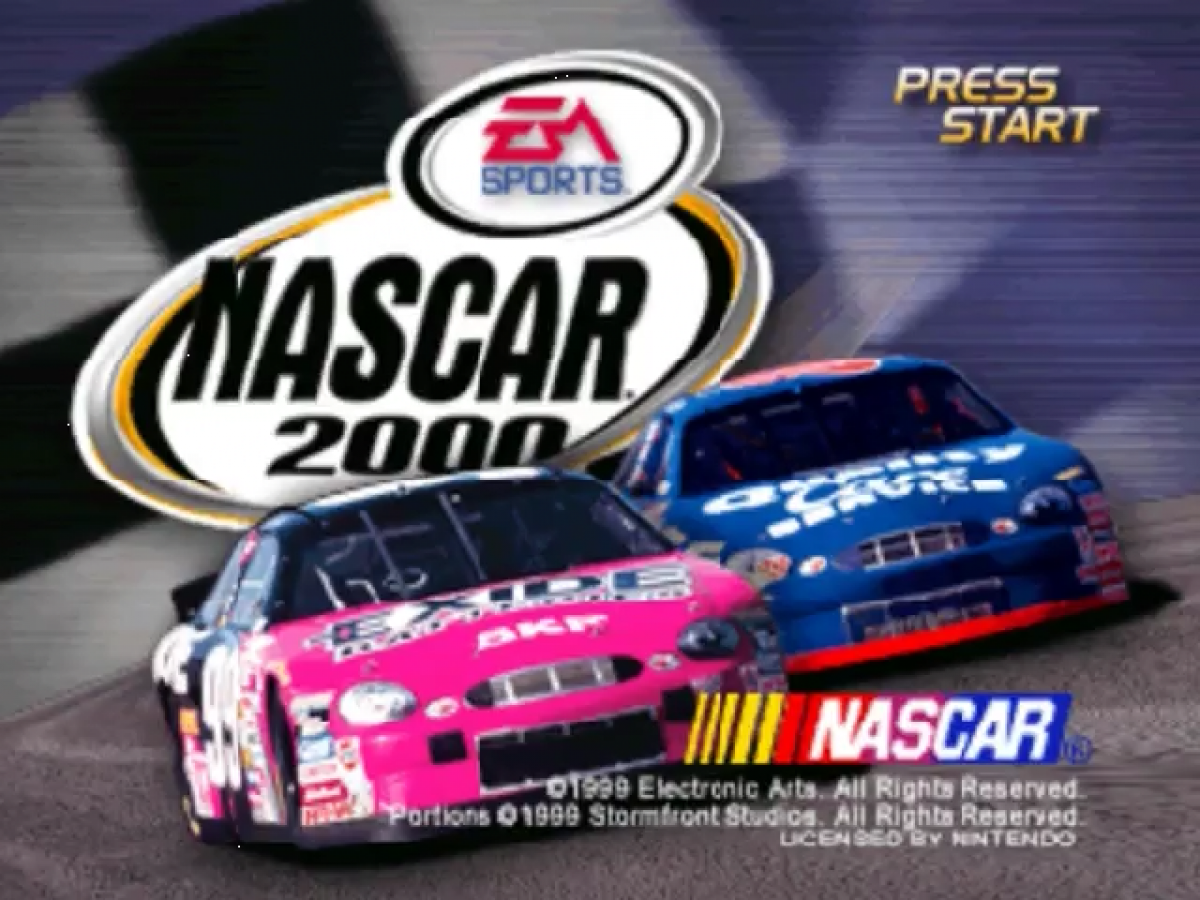Nascar 2000 title screen for Nintendo 64 N64 video game