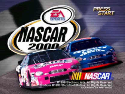 Nascar 2000 title screen for Nintendo 64 N64 video game
