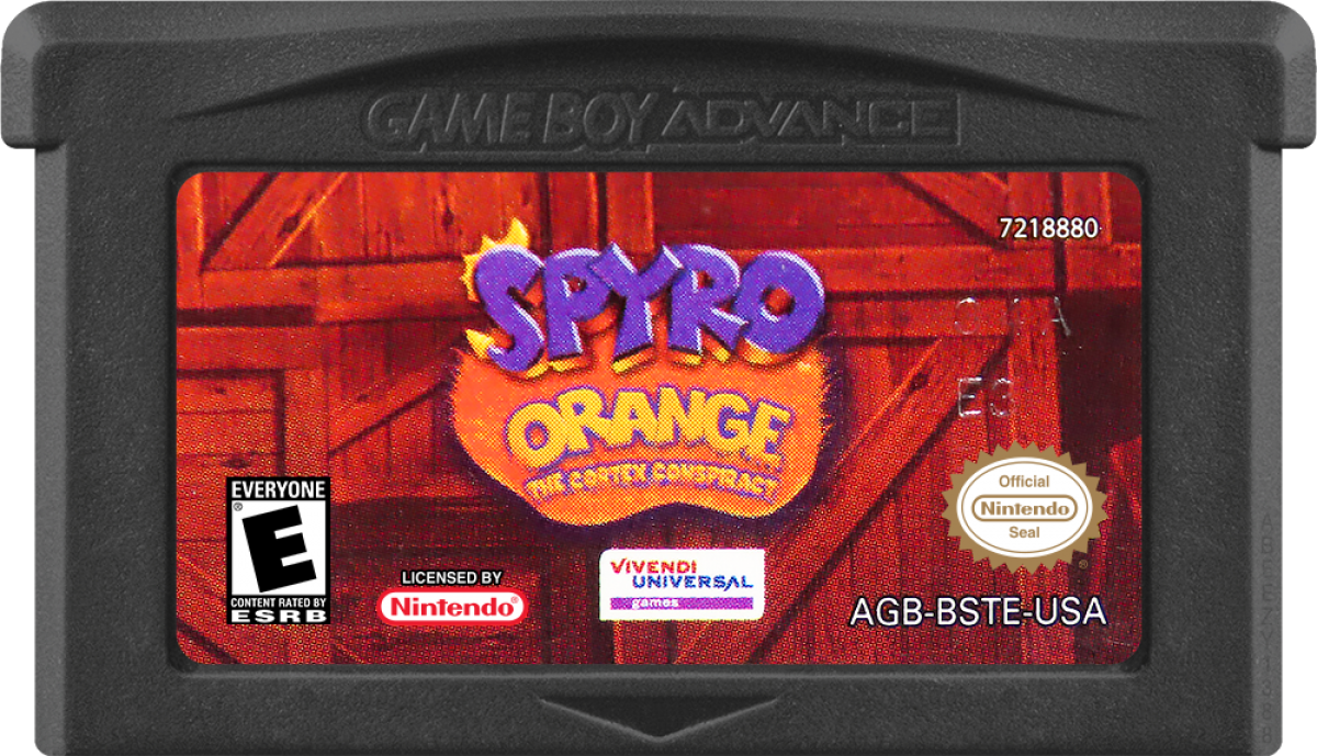 Spyro Orange: The Cortex Conspiracy game cartridge for Game Boy Advance (GBA) video game