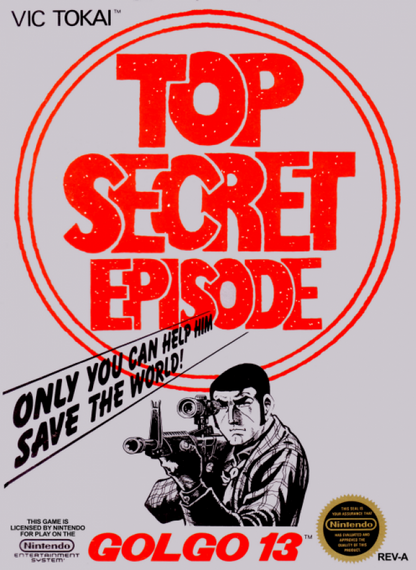 Golgo 13: Top Secret Episode cover art for Nintendo Entertainment System (NES) retro video game 