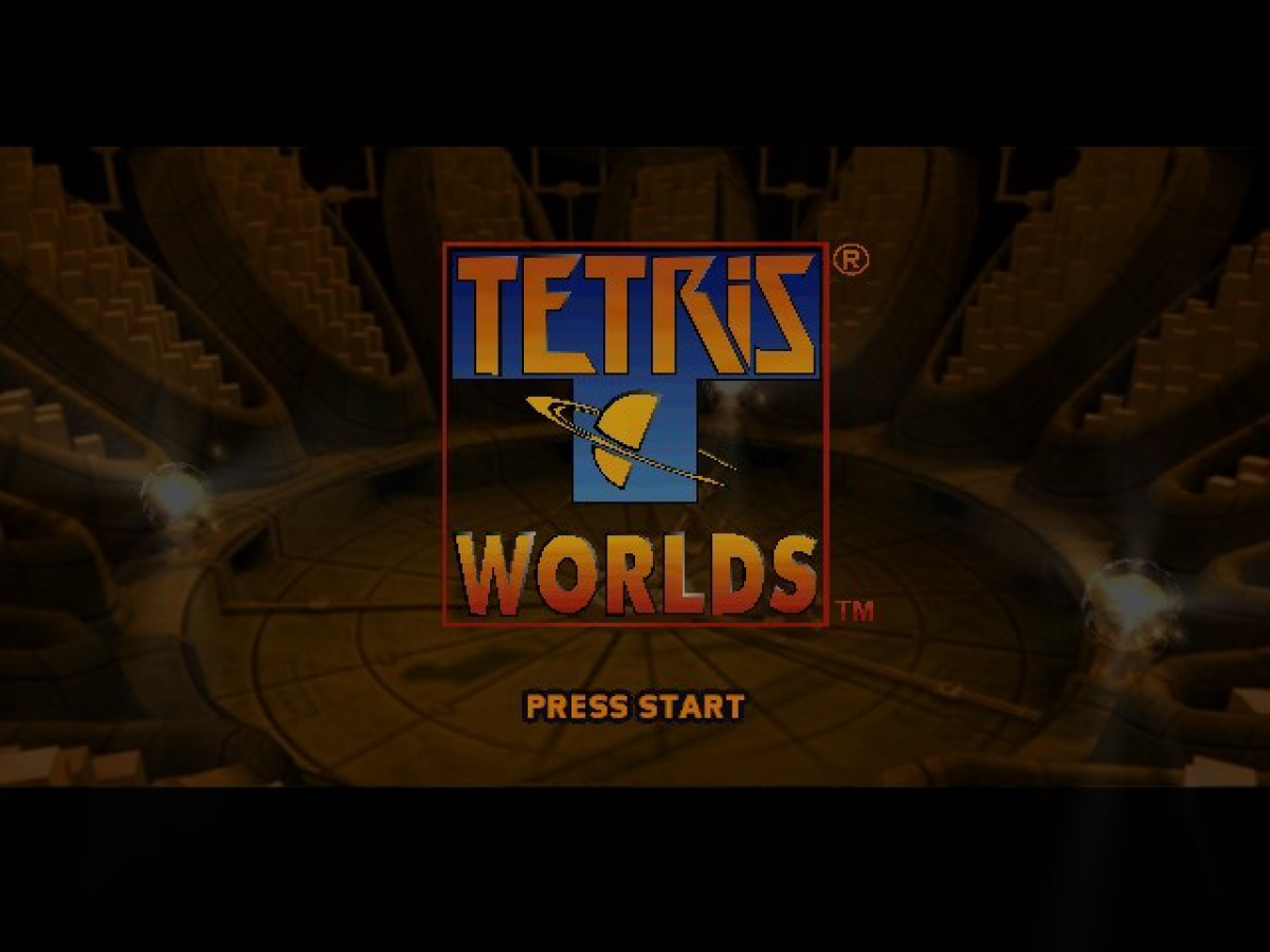 Tetris Worlds start screen for Nintendo GameCube (GC) puzzle video game