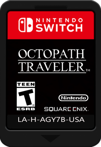 Octopath Traveler Nintendo Switch game featuring HD-2D pixel art, turn-based JRPG combat, and an epic fantasy adventure cartirdge