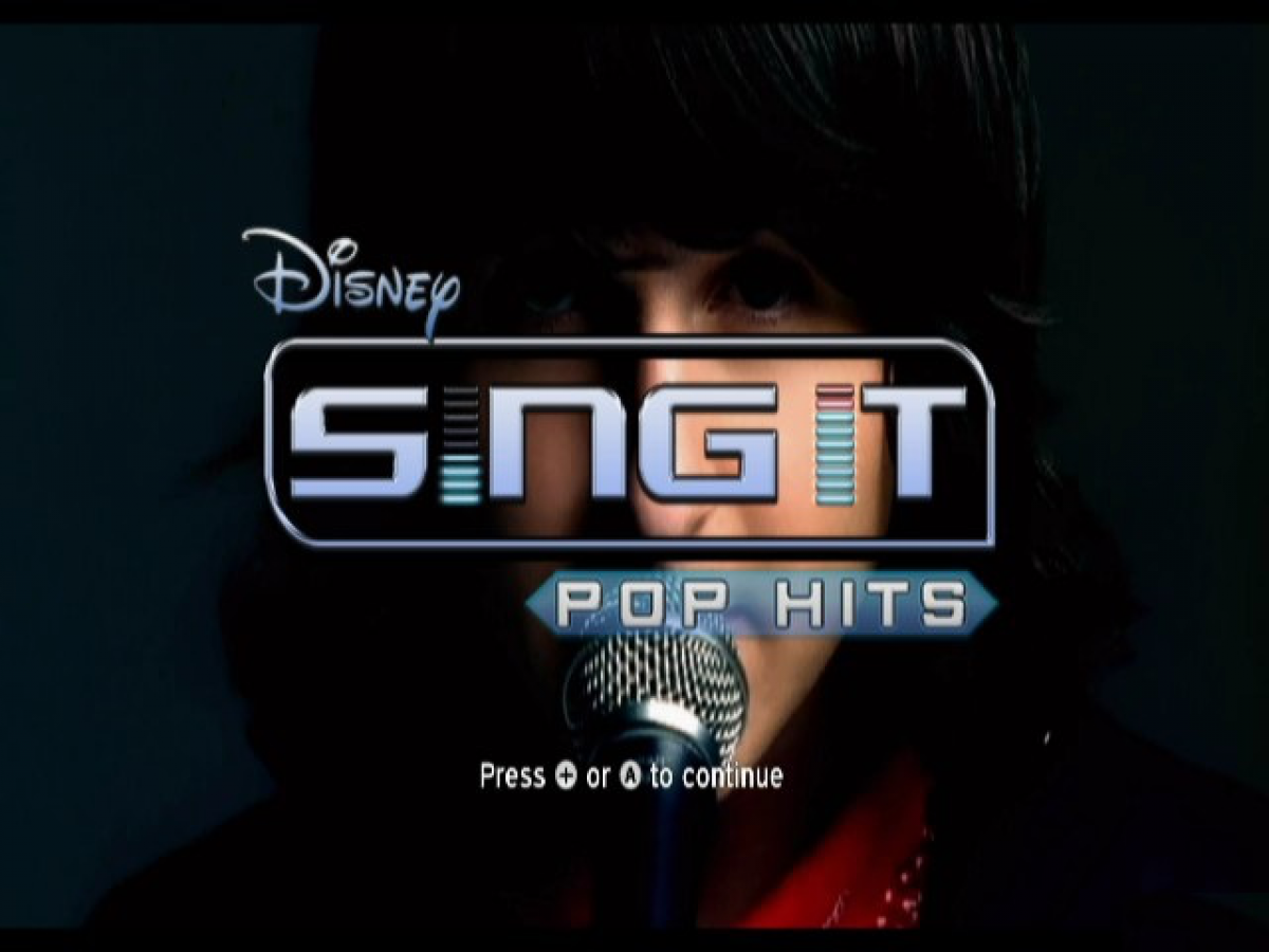 Disney Sing It: Pop Hits title screen for Nintendo Wii (Wii) video game
