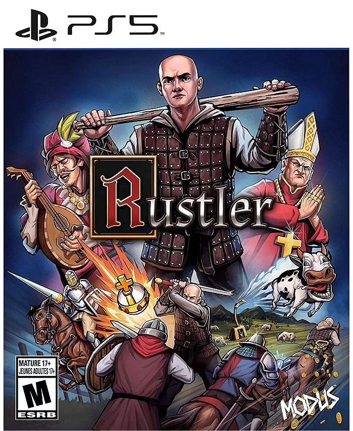 Rustler – PlayStation 5 (PS5) cover art for medieval open-world action adventure video game