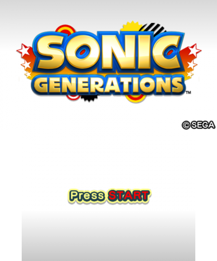 Sonic Generations home screen for Nintendo 3DS (3DS) platformer video game