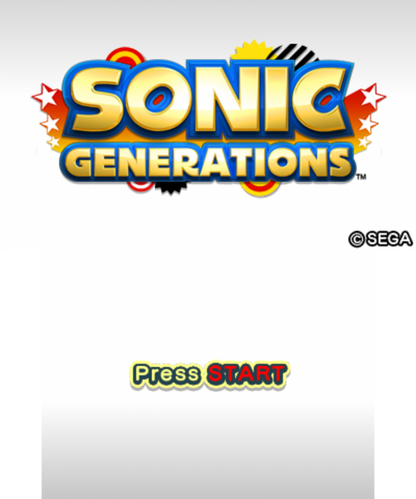 Sonic Generations home screen for Nintendo 3DS (3DS) platformer video game