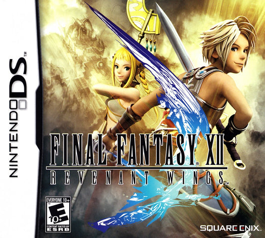 Final Fantasy XII Revenant Wings Nintendo DS game featuring real time strategy RPG gameplay with touch based unit control summoning mechanics base capturing and tactical combat set in the Final Fantasy XII universe front cover 