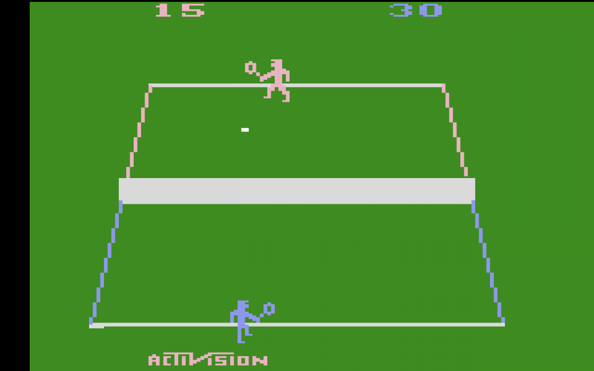 Tennis gameplay for Atari 2600 (2600) video game