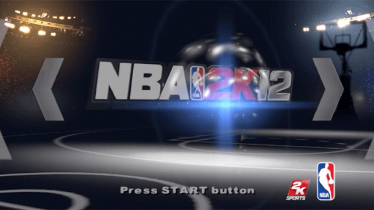 NBA 2K12 for PlayStation Portable (PSP) at Gamers INC, featuring the premier handheld basketball simulation that brings the "NBA's Greatest" mode to your pocket, allowing you to relive iconic careers of legends like Michael Jordan and Magic Johnson, while offering deep "Association" and "My Player" modes for a complete, high-performance pro basketball experience on the go main menu title screen