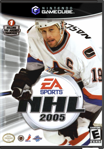 NHL 2005 cover art for Nintendo GameCube (GC) hockey sports video game