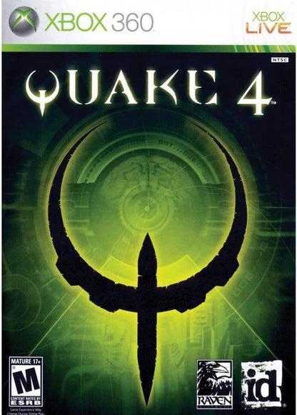 Quake 4 cover art for Xbox 360 (X360) sci-fi first-person shooter video game