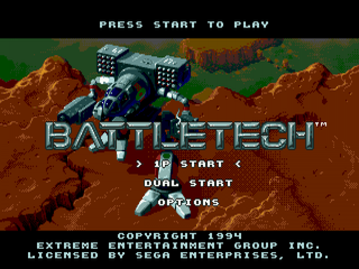 Battletech title screen for Sega Genesis (GEN) video game