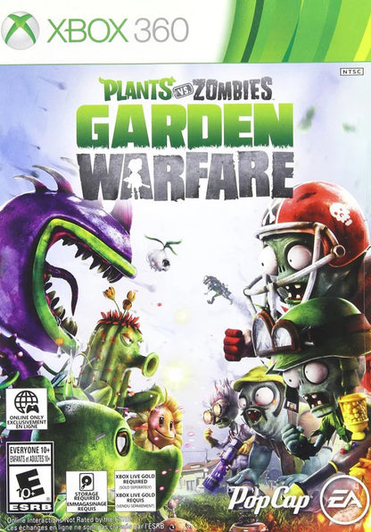 Plants vs. Zombies: Garden Warfare cover art for Xbox 360 (X360) cooperative third-person shooter tower defense video game