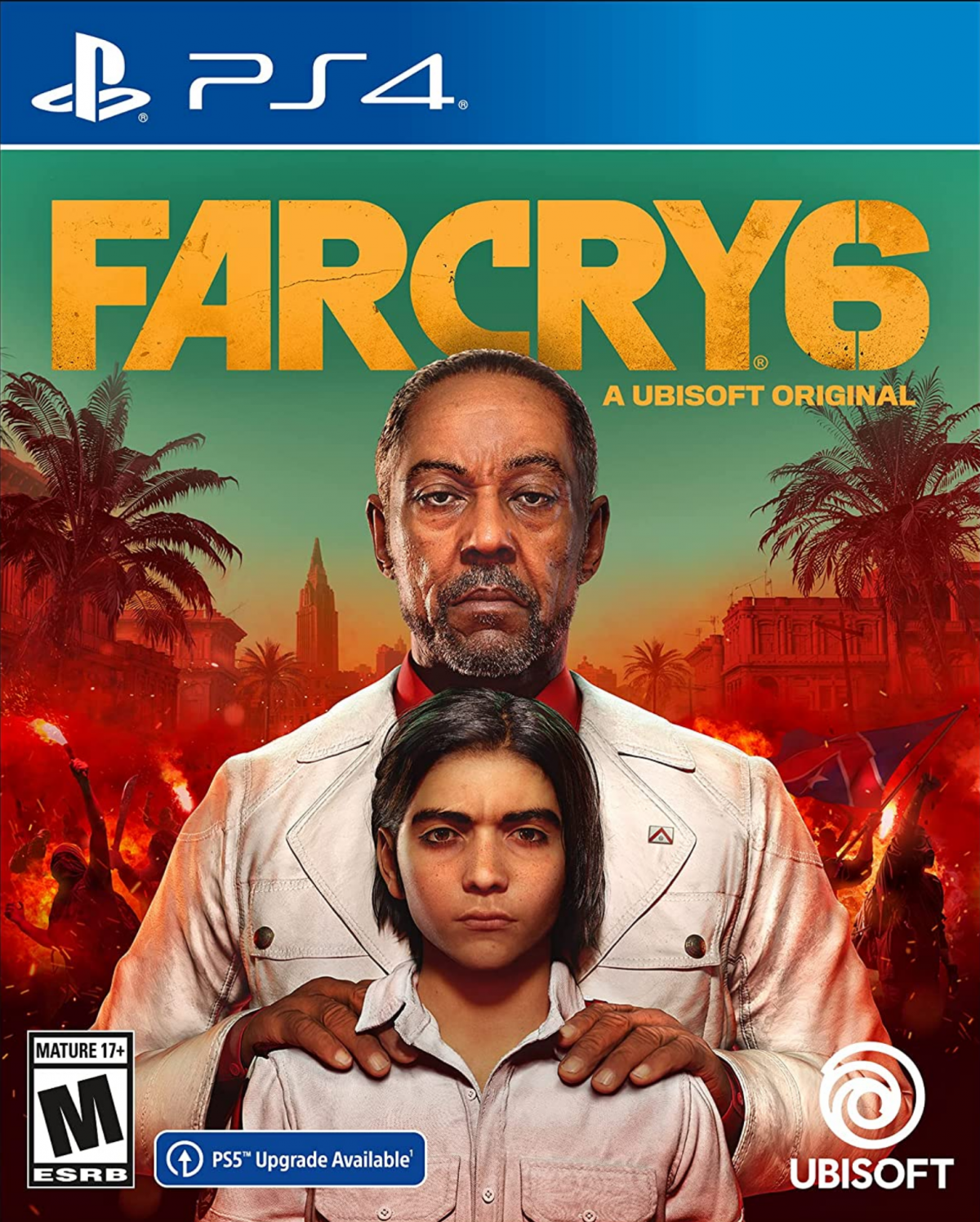 Far Cry 6 – PlayStation 4 (PS4) video game cover image, open-world shooter by Ubisoft