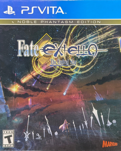 Fate/EXTELLA The Umbral Star Noble Phantasm Edition CIB PlayStation Vita video game, action RPG, musou-style combat, Fate series collector’s edition, handheld console title front cover