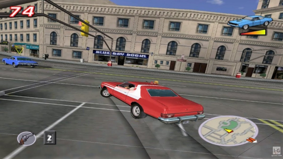 Starsky and Hutch for GameCube featuring action driving and crime fighting gameplay based on the classic TV series gameplay screenshot