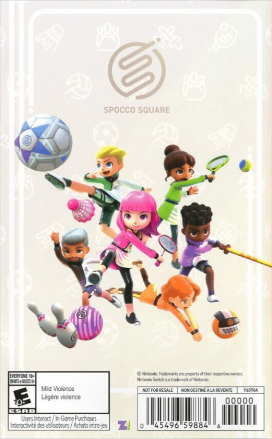 Nintendo Switch Sports with leg strap back of box for Nintendo Switch NS video game