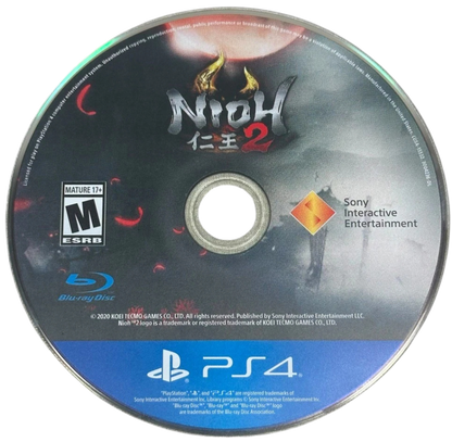 Nioh 2 – PlayStation 4 (PS4) action role-playing game disc, dark samurai fantasy setting