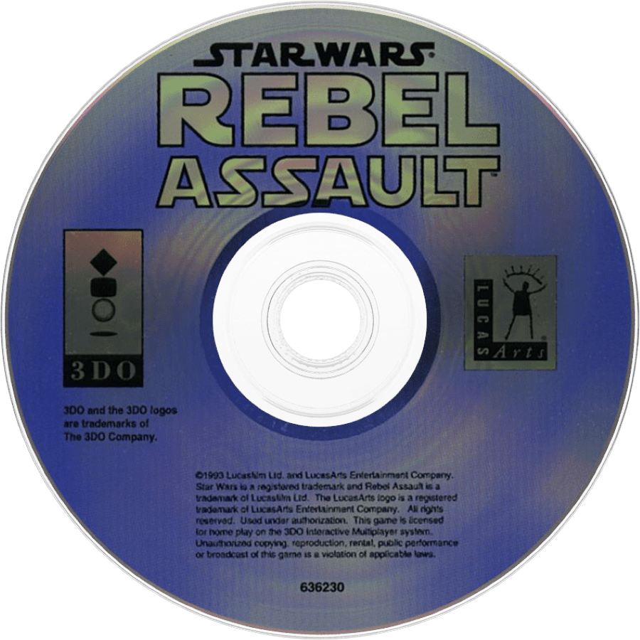 Star Wars: Rebel Assault disc for Panasonic 3DO (3DO) rail shooter action video game