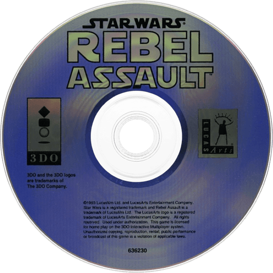Star Wars: Rebel Assault disc for Panasonic 3DO (3DO) rail shooter action video game