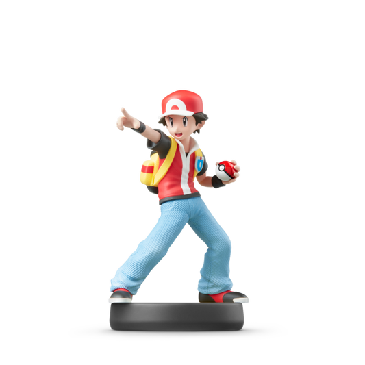 Pokémon Trainer Amiibo loose featuring the Super Smash Bros. design of Red, standing confidently with his Poké Ball at the ready.