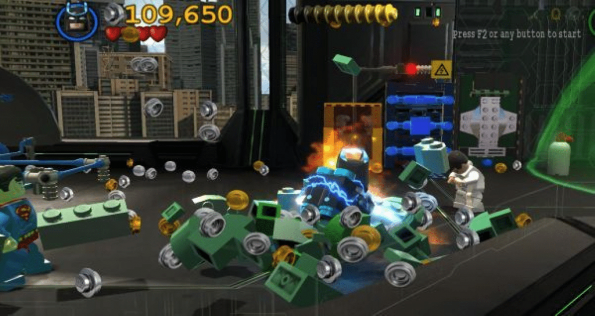 LEGO Batman The Videogame PlayStation 3 brick-building action adventure game featuring Batman Robin and Gotham City villains gameplay screenshot