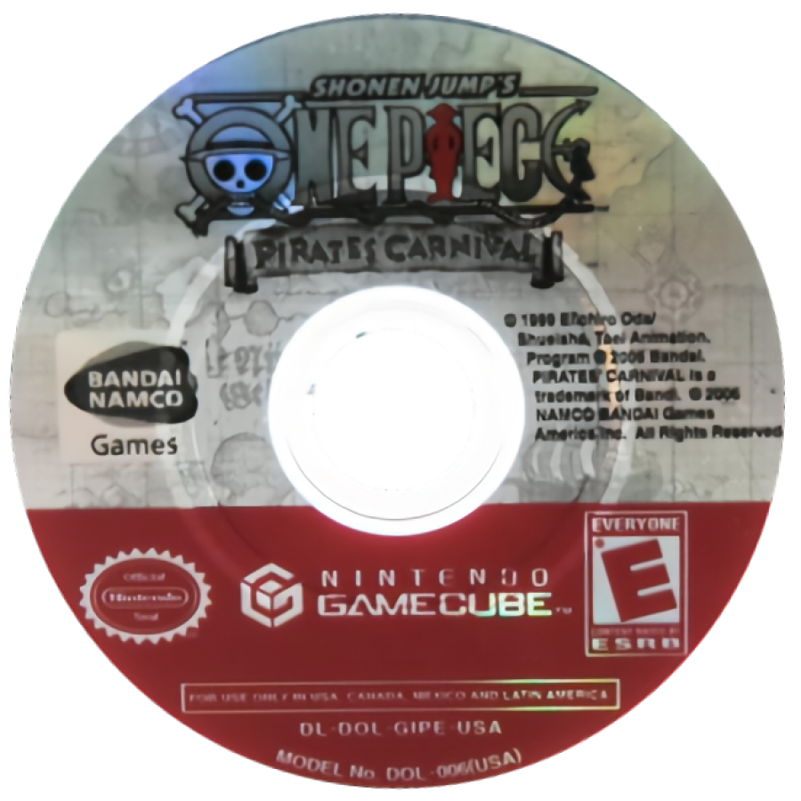 One Piece Pirates Carnival for GameCube featuring party style mini games and characters from the One Piece universe disc