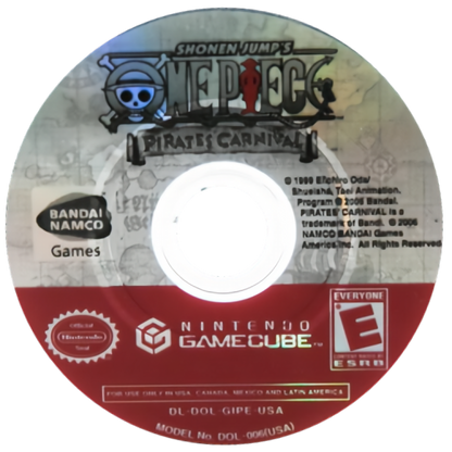 One Piece Pirates Carnival for GameCube featuring party style mini games and characters from the One Piece universe disc