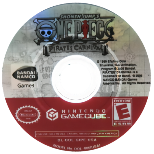One Piece Pirates Carnival for GameCube featuring party style mini games and characters from the One Piece universe disc