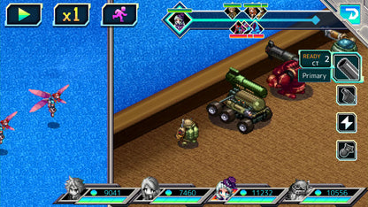 Armed Emeth [Limited Run #030] for PlayStation 5 (PS5) at Gamers INC, featuring a classic JRPG adventure where you pilot customizable Golems through a vast desert world, upgrading your mechanical companions with specialized weaponry and equipment to take down formidable bounties and unravel a grand conspiracy gameplay screenshot