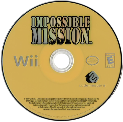 Impossible Mission – Nintendo Wii (Wii) action puzzle platformer video game disc