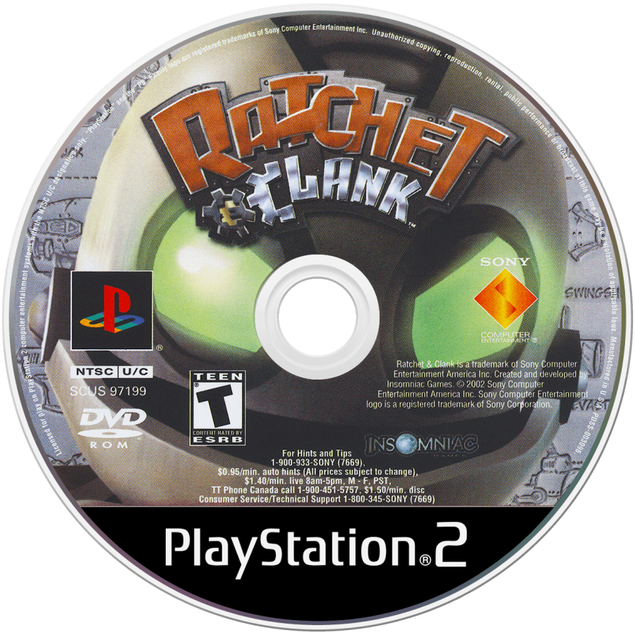 Ratchet and Clank PS2 PlayStation 2 action platformer game retro video game disc